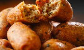Bolinho de Carne Seca com Abóbora Crocante por Fora