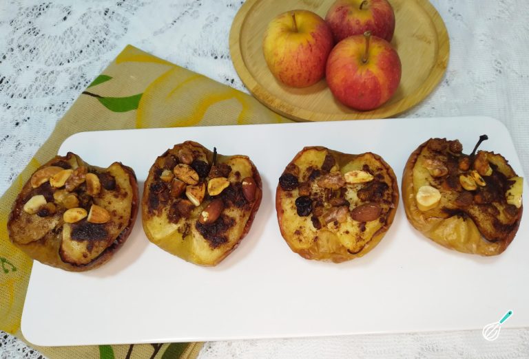 Maçãs Assadas Air Fryer Canela Castanhas: Sobremesa Fit