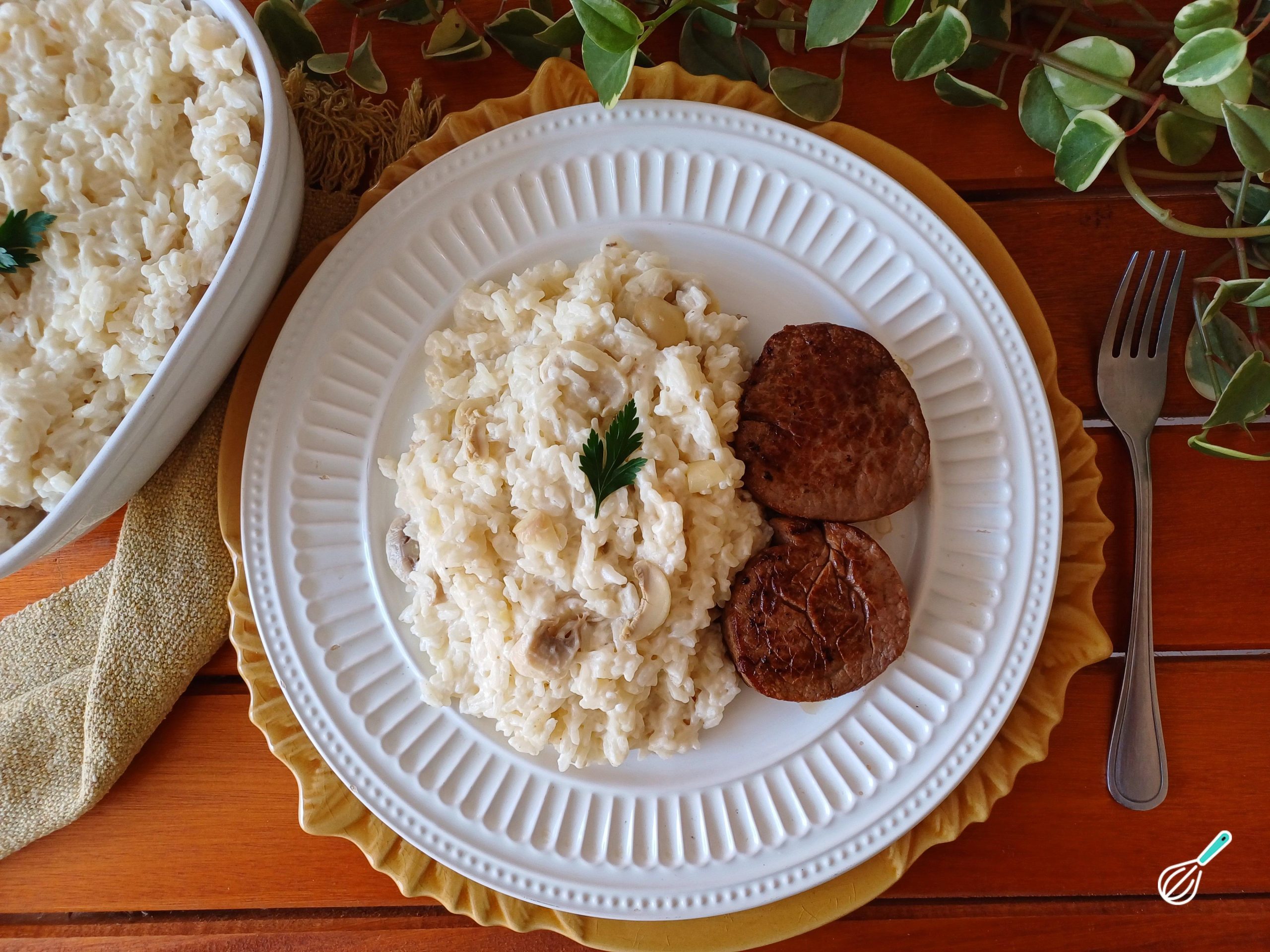 Arroz Piamontese Medalhão Delicioso Arroz Piamontese Medalhão Delicioso