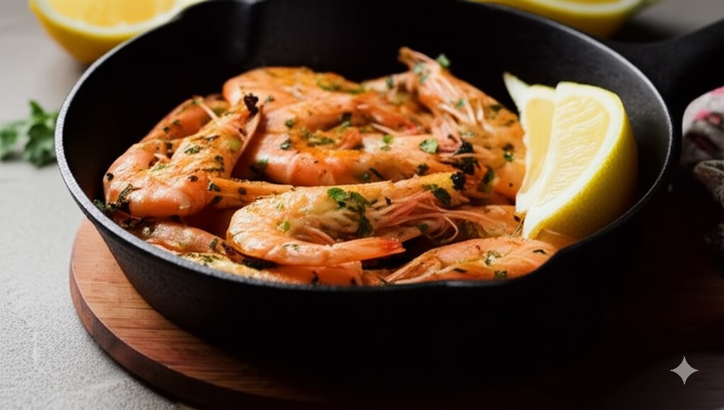 Camarão frito com casca sabor incrível