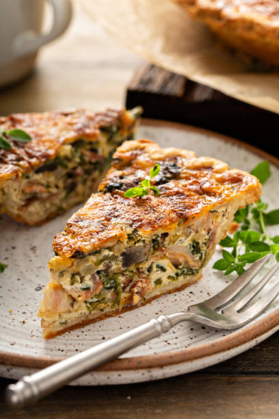 Torta Cremosa de Espinafre e Cogumelos Fácil