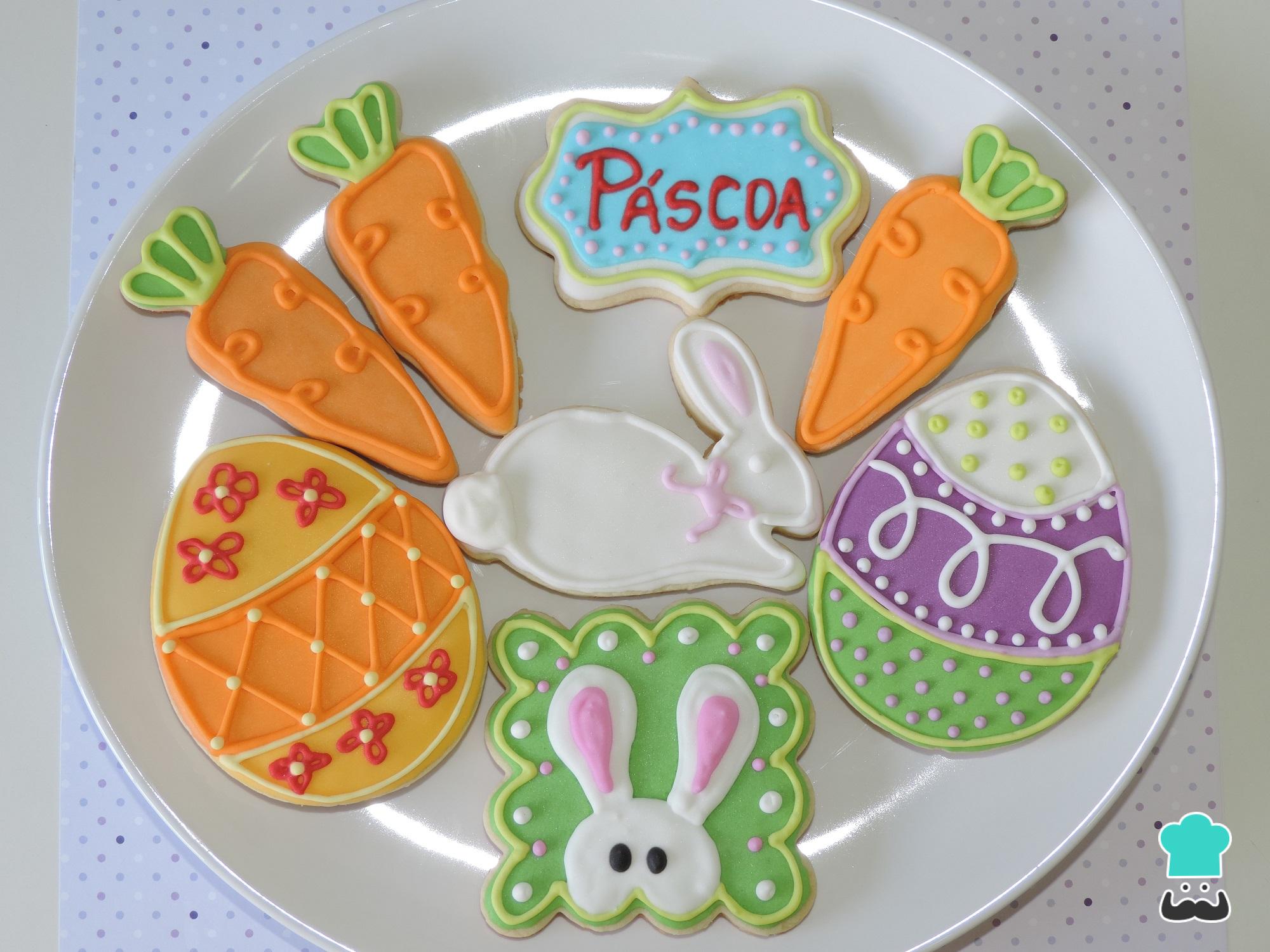 Biscoitos Amanteigados de Páscoa Decorados Biscoitos Amanteigados de Páscoa Decorados