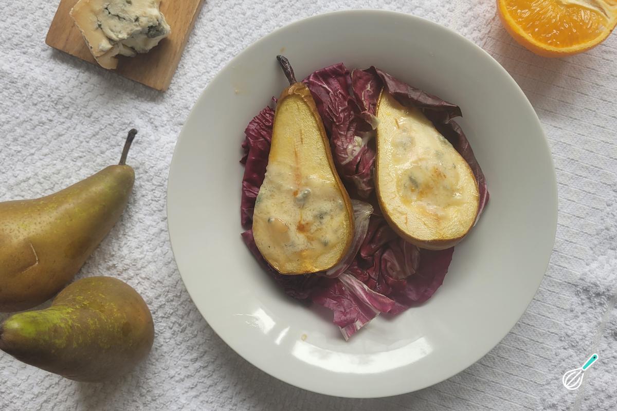 Pera Assada Gourmet: Gorgonzola, Mel e Laranja