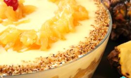 Pavê Abacaxi Biscoito Maizena Clássico Refrescante Sobremesa