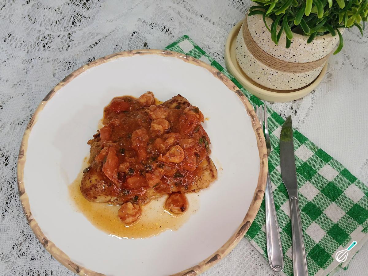 Receita de Linguado com molho de camarão