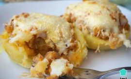 Receita de Batata recheada com carne moída e queijo