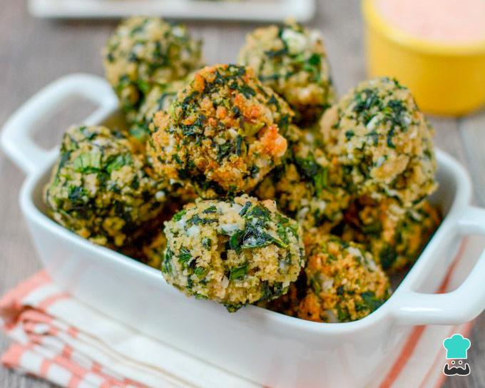 Receita de Bolinho de arroz com espinafre assado
