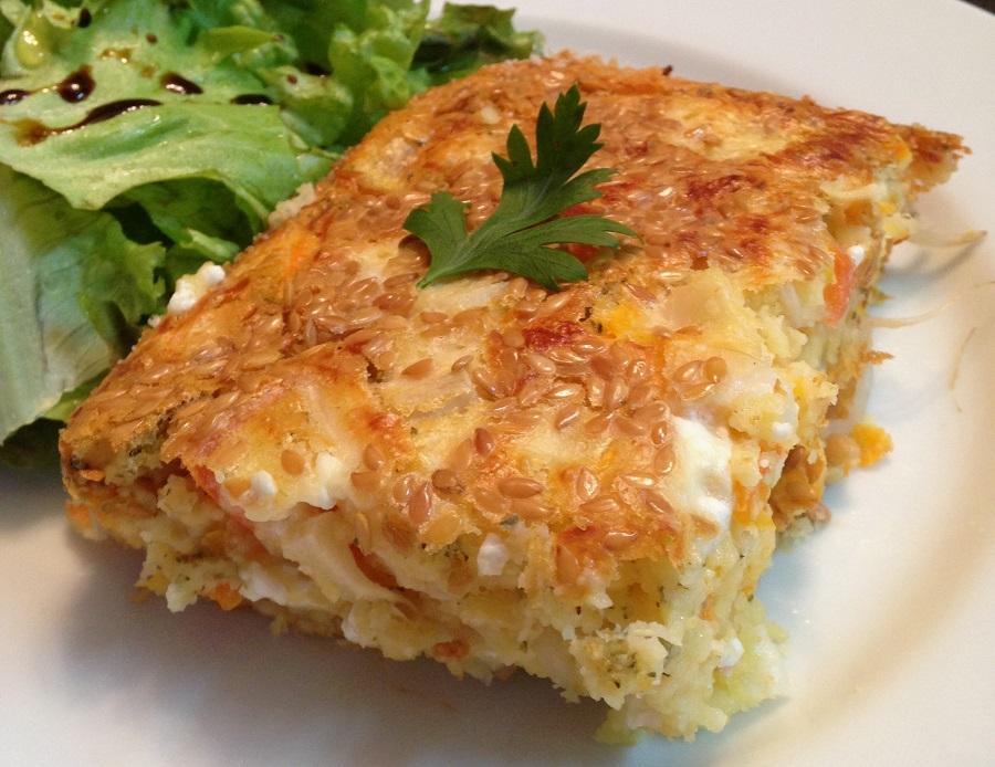 Receita de Torta salgada com farinha de arroz (sem glúten)