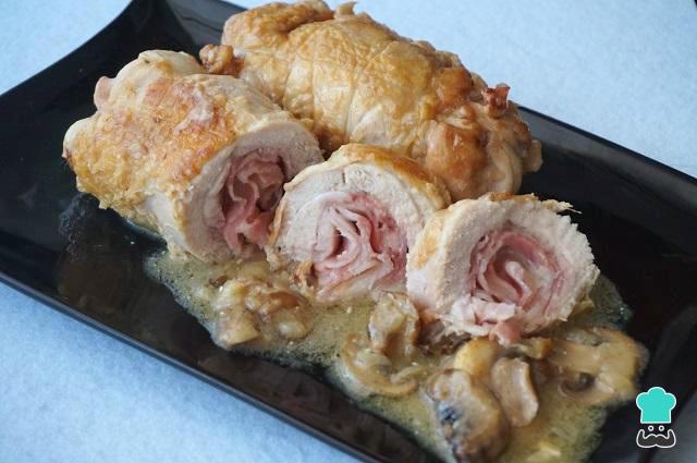 Receita de Coxa de frango recheada com bacon