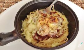 Receita de Espaguete com camarão ao molho branco