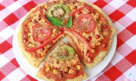 Pizza de Grão de Bico Saudável Vegana e Sem Glúten
