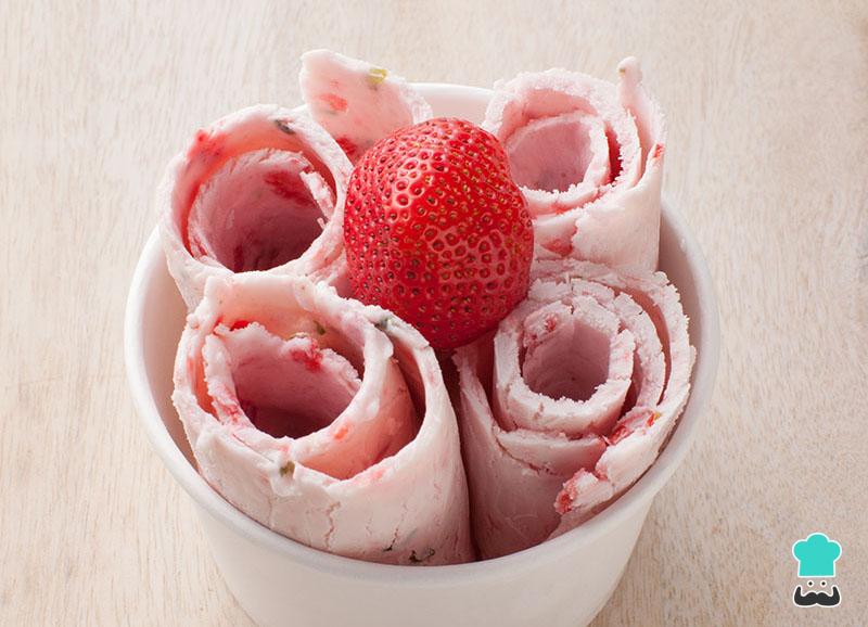 Receita de Sorvete de rolo tailandês