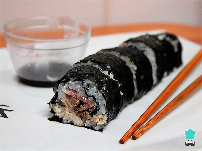 Receita de Sushi de carne e bacon Receita de Sushi de carne e bacon