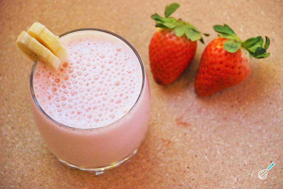 Batida com Nesquik de morango