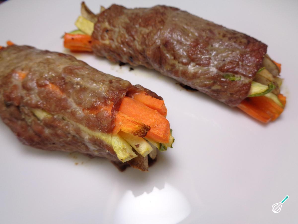 Receita de Bife recheado com legumes