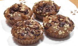 Receita de Muffin de cacau e aveia fit