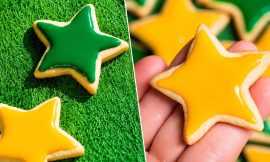 Biscoito Amanteigado Estrelas Verde e Amarelo