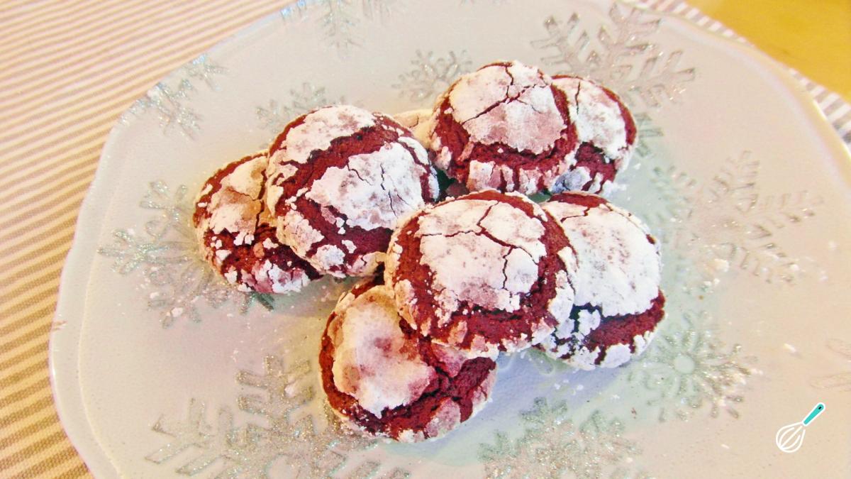 Biscoito Red Velvet Natalino Craquelado Biscoito Red Velvet Natalino Craquelado