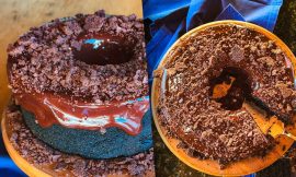 Bolo Cacau Black com Ganache e Crumble Irresistível Bolo Cacau Black com Ganache e Crumble Irresistível