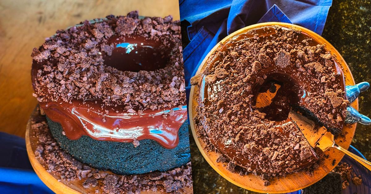 Bolo Cacau Black com Ganache e Crumble Irresistível Bolo Cacau Black com Ganache e Crumble Irresistível