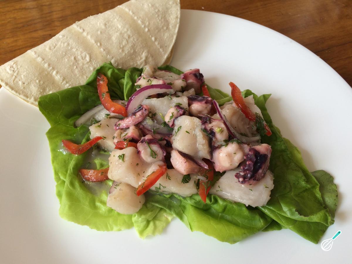 Receita de Ceviche de polvo e peixe Receita de Ceviche de polvo e peixe