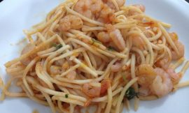 Receita de Espaguete de pupunha com camarão