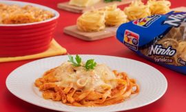 Macarrão Ninho com Frango Gratinado Cremoso