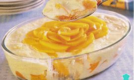 Receita de Pavê de Panetone com pêssego