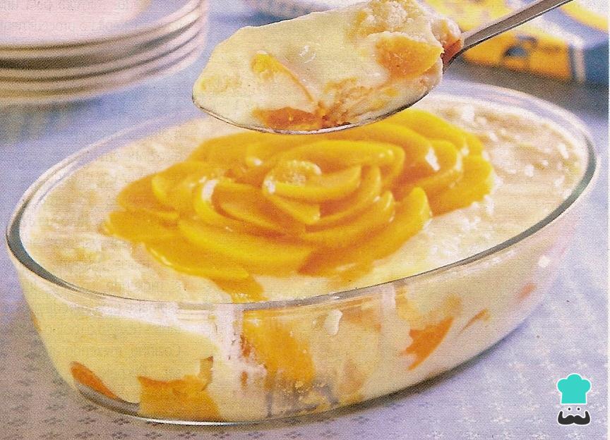Receita de Pavê de Panetone com pêssego Receita de Pavê de Panetone com pêssego