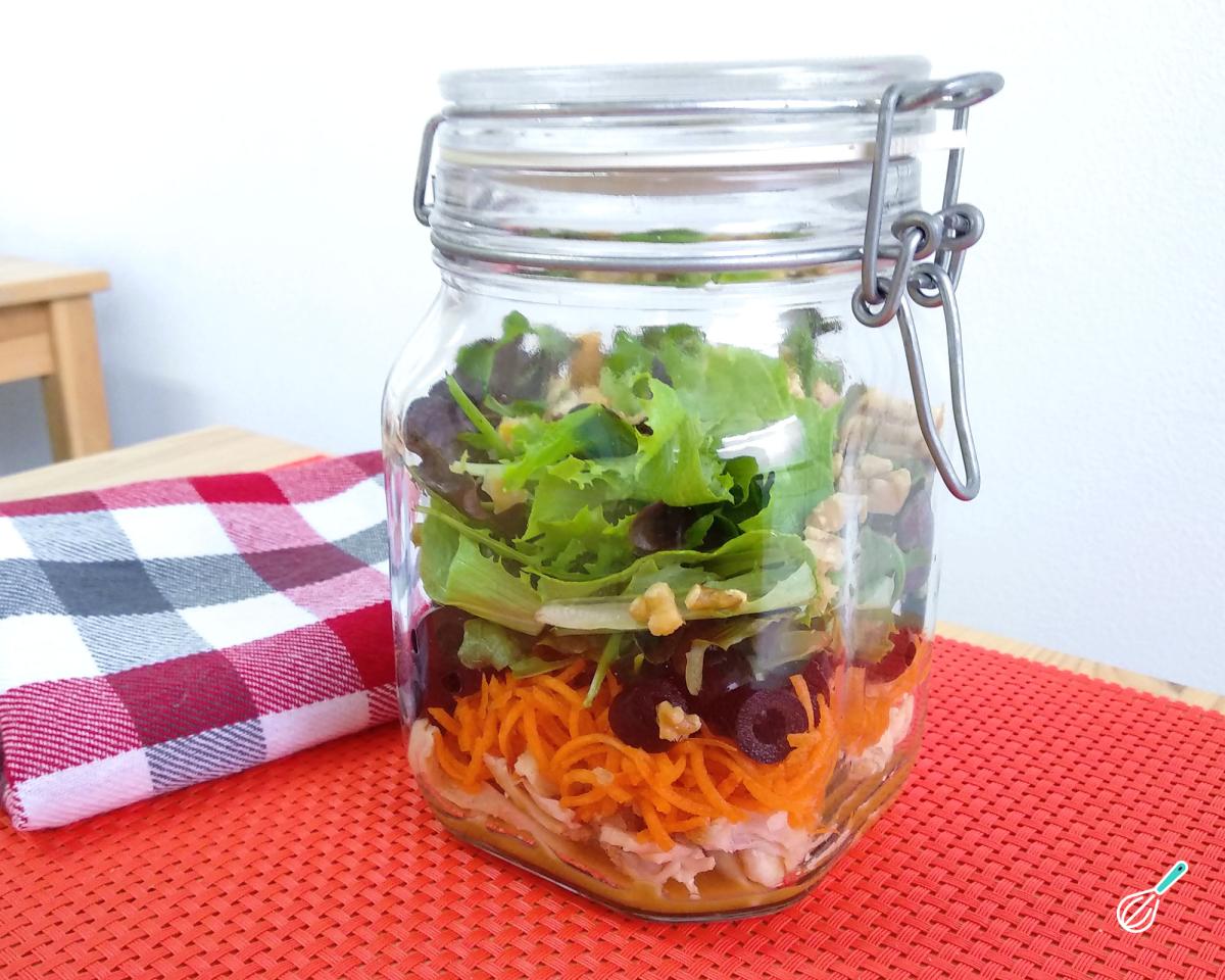 Receita de Salada de pote com frango Receita de Salada de pote com frango