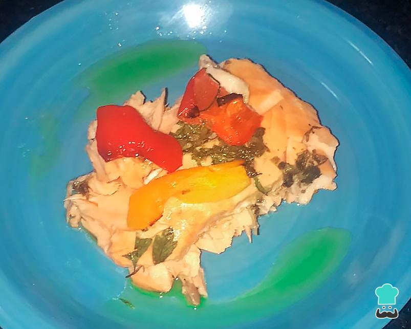Receita de Salmão assado com pimentão Receita de Salmão assado com pimentão