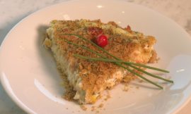 Quiche de Milho com Massa Crocante de Farinha de Rosca