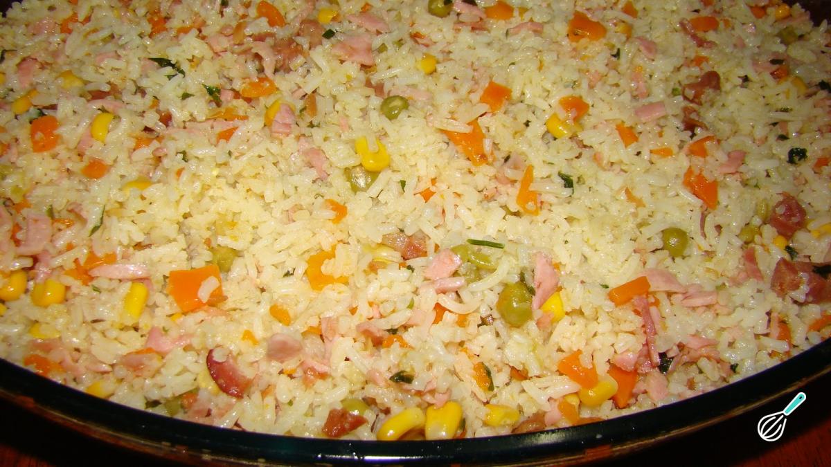 Arroz à Grega com Presunto Fácil e Saboroso