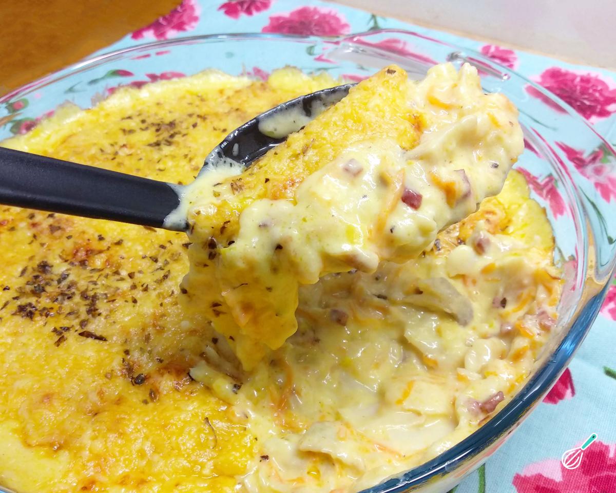 Receita de Bacalhau Cremoso Gratinado Delicioso