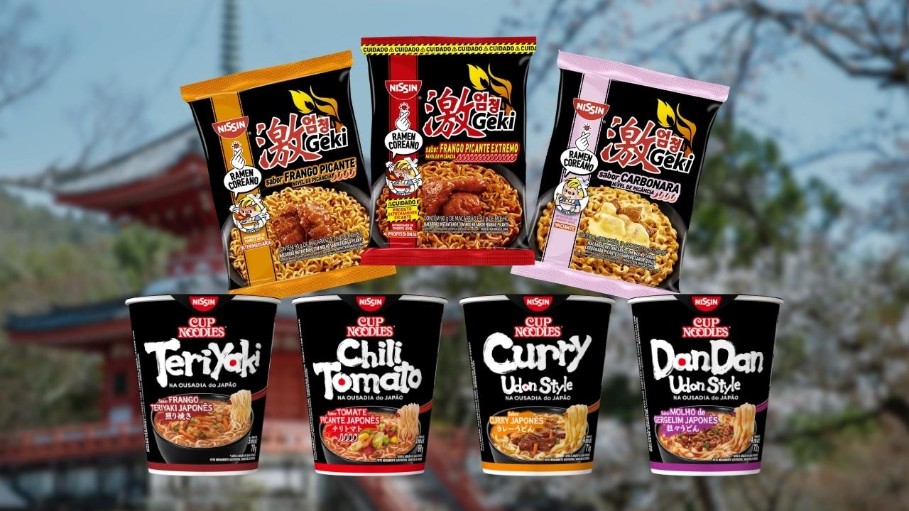 Novo Macarrão Nissin Udon e DanDan Asiático Prático Novo Macarrão Nissin Udon e DanDan Asiático Prático