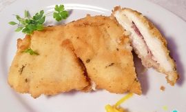 Frango Empanado Recheado com Presunto e Queijo