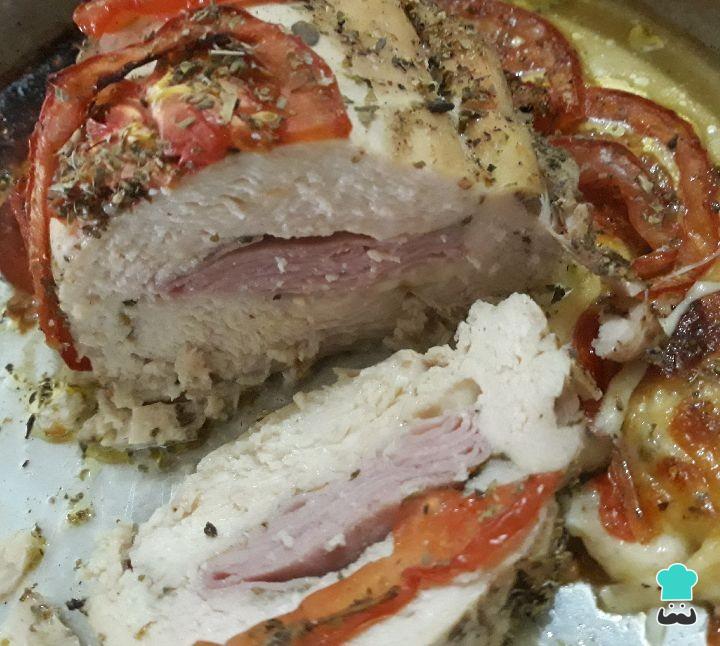 Receita de Frango recheado assado no forno Receita de Frango recheado assado no forno