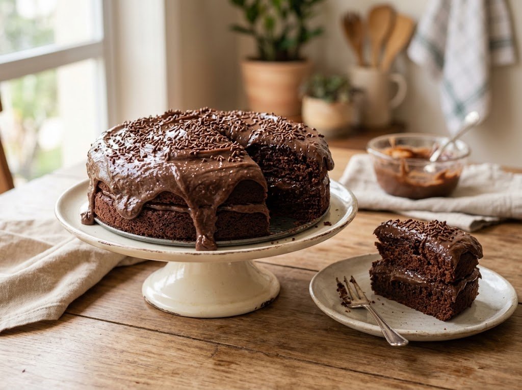 Bolo de Chocolate Fácil com Brigadeiro Cremoso Bolo de Chocolate Fácil com Brigadeiro Cremoso