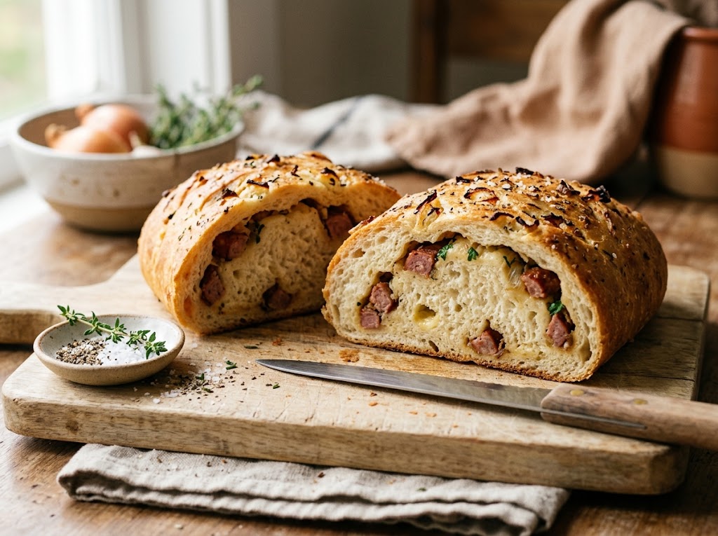Pão de Cebola com Linguiça: Segredo da Massa Fofinha e Temperada Pão de Cebola com Linguiça: Segredo da Massa Fofinha e Temperada