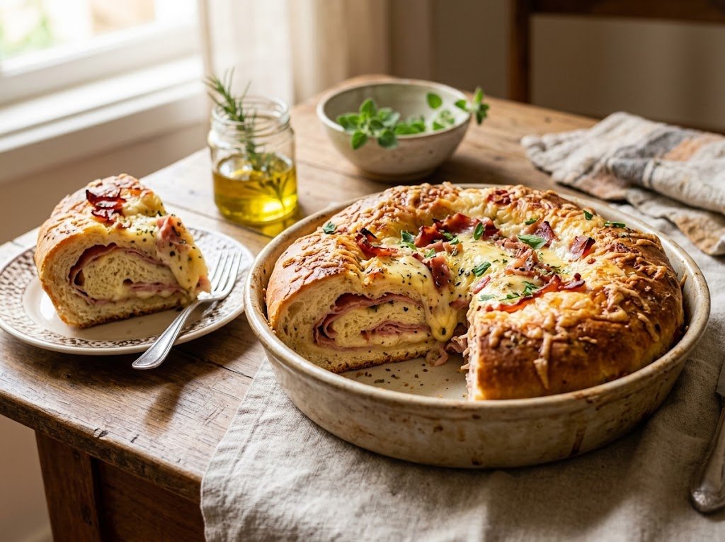 Torta-Pão de Presunto e Queijo: O Lanche Que Não Sobra Nada Torta-Pão de Presunto e Queijo: O Lanche Que Não Sobra Nada